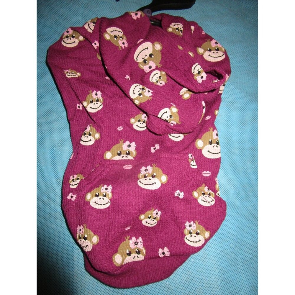NWT East Side Collection Monkey Business Waffle Hoodie Dog Hoodie Coat Small